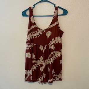 Floral Red and Cream Romper‎